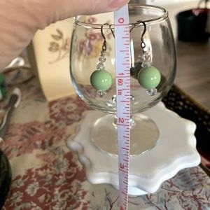 Beautiful green ceramic ball earrings